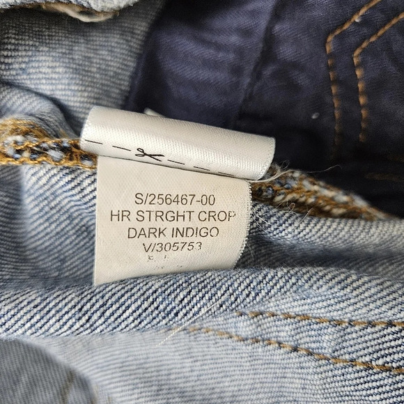 GAP Straight Crop Jeans Button Fly High Rise Dark Wash Denim - Picture 6 of 6